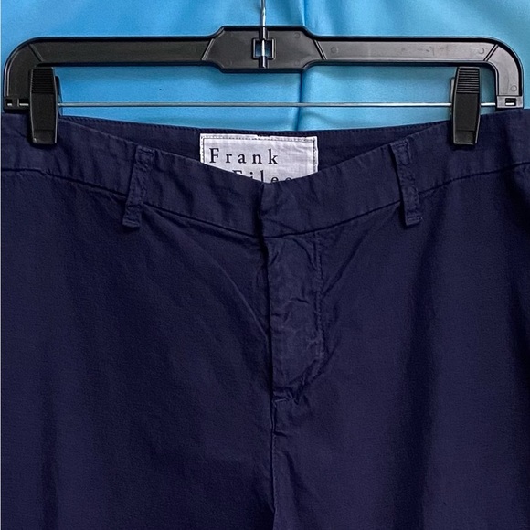 Frank & Eileen Kinsale Performance Cotton Linen Crop Pants Size: 8 Navy - Picture 6 of 16